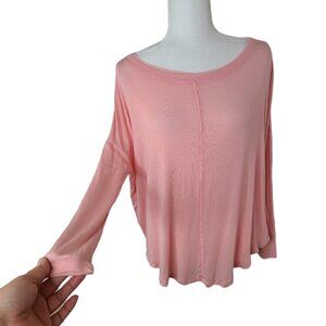 UO Out from Under Peach Ribbed Thermal Top